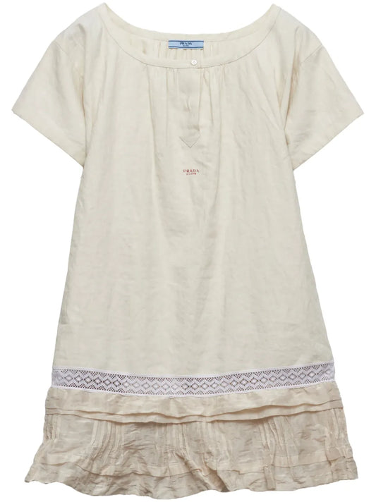 Embroidere-Logo Linen Dress