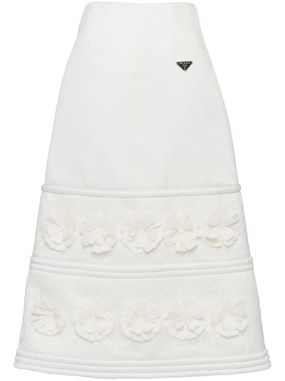 Embroidered A-Line Midi Skirt