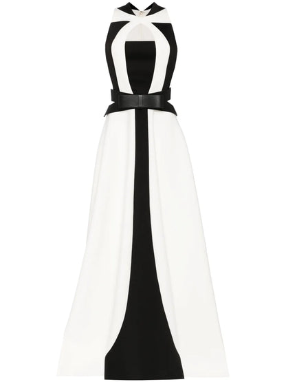 Panelled Belted Gown