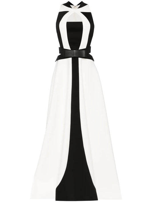 Panelled Belted Gown