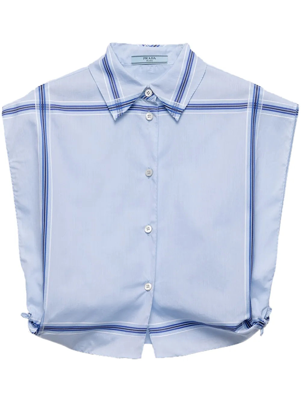 Check-Print Cropped Shirt