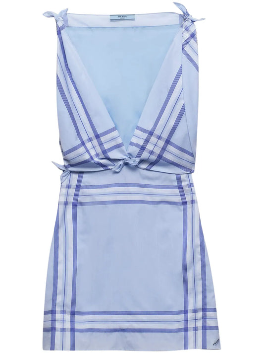 Checked Cotton Minidress