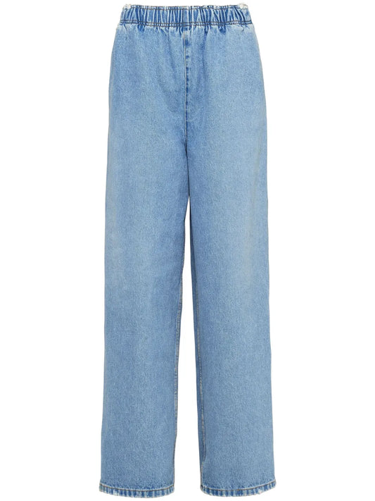 Triangle-Logo Mid-Rise Loose-Fit Jeans