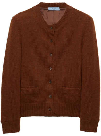 Triangle-Logo Wool Cardigan