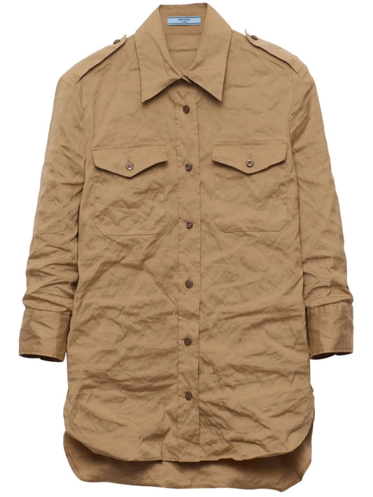 Crinkled Poplin Shirt