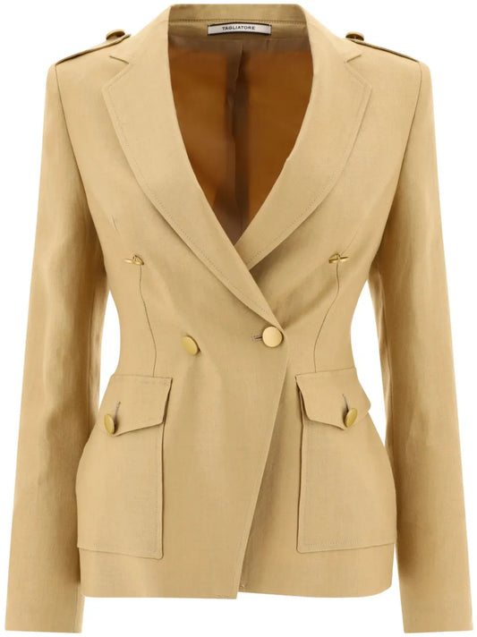 Darlene Double-Breasted Linen Blazer
