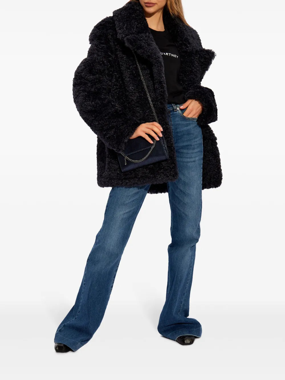 Faux-Shearling Single-Breasted Jacket