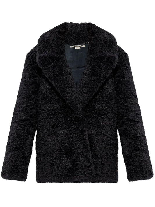 Faux-Shearling Single-Breasted Jacket