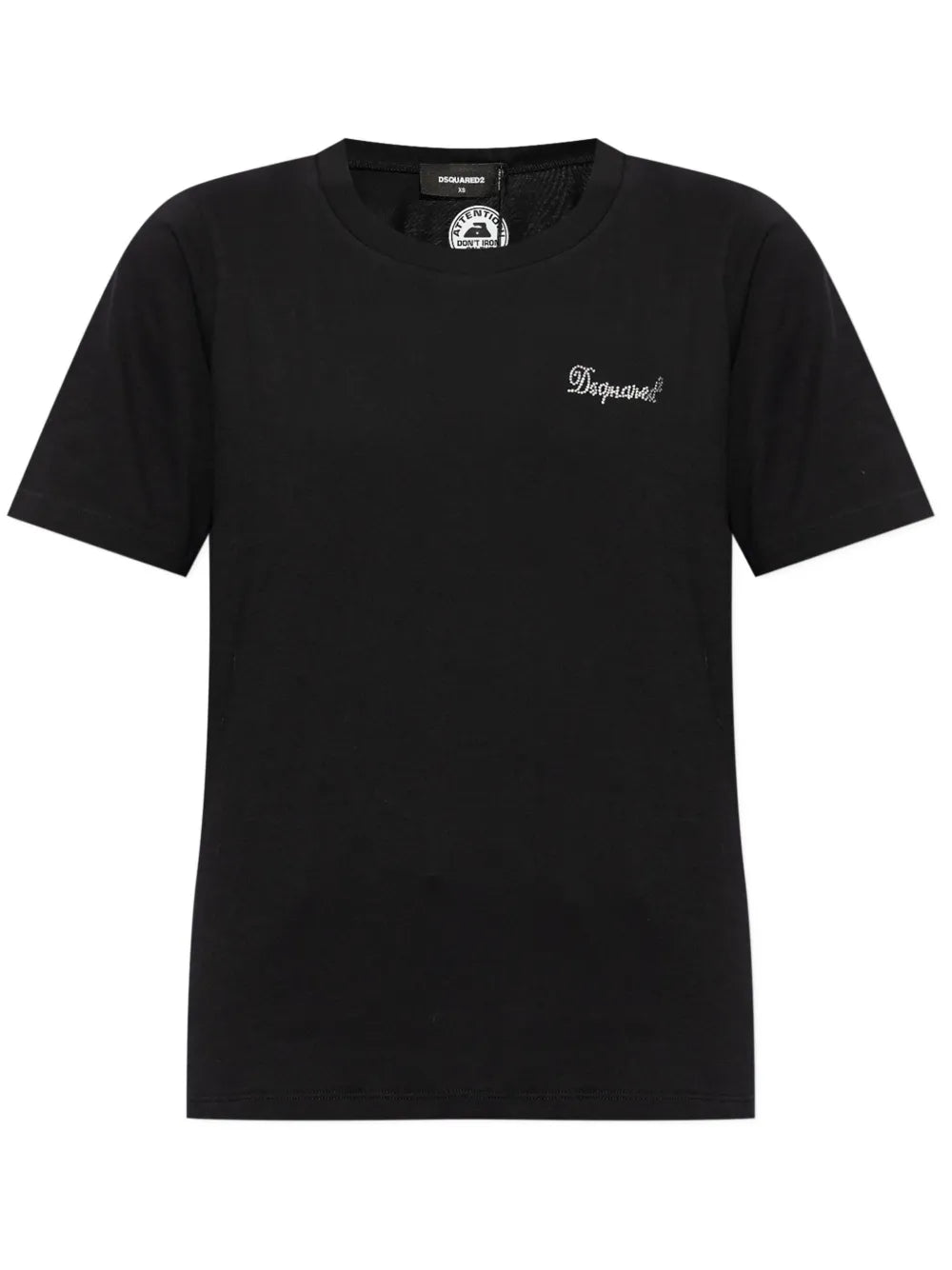 Rhinestone-Logo Cotton T-Shirt