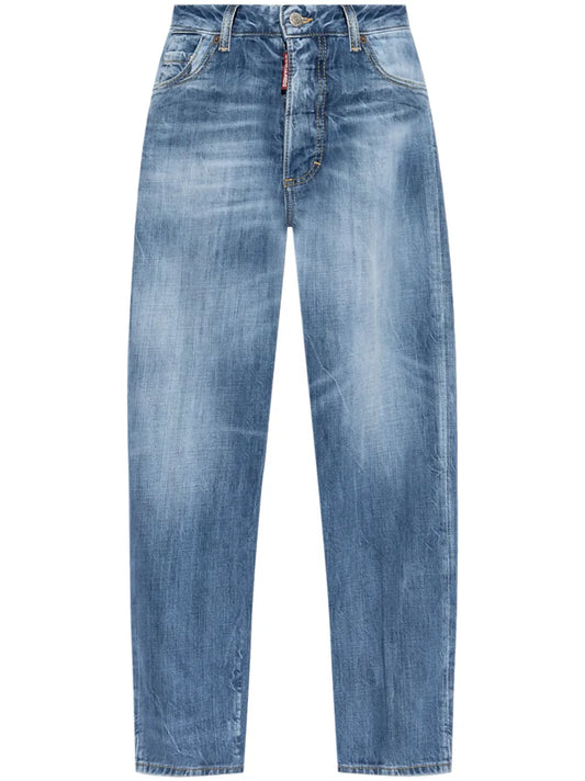 Logo-Patch Cotton Jeans