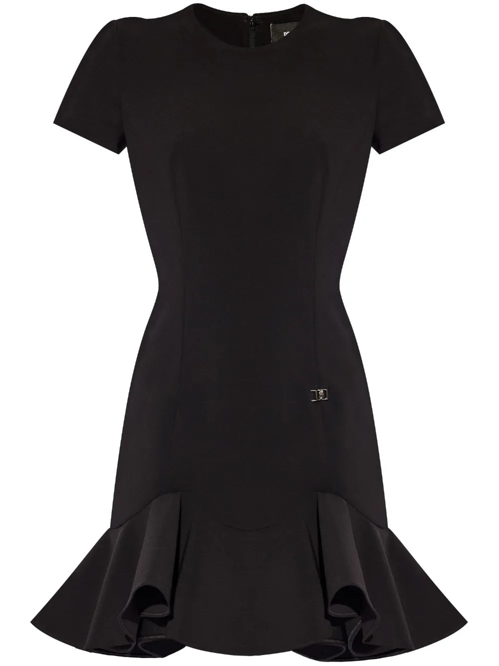 Ruffled-Hem Mini Dress