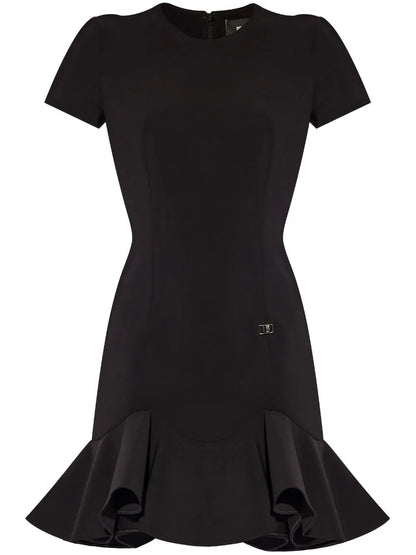 Ruffled-Hem Mini Dress