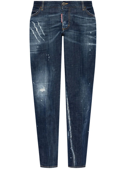 Logo-Patch Cotton Jeans