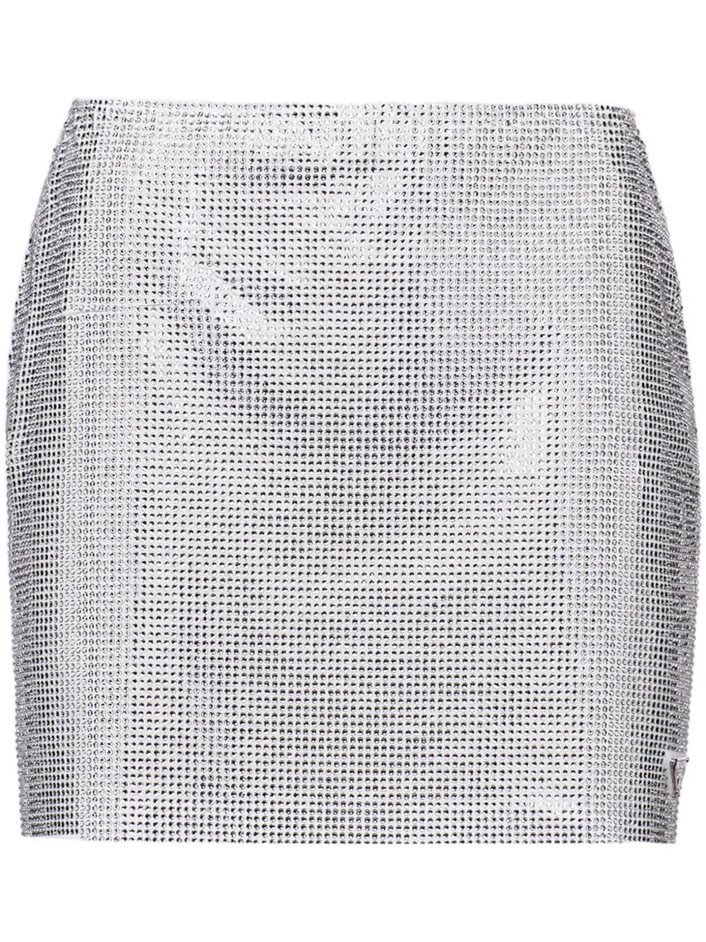 Crystal-Embellished Cotton Miniskirt