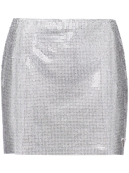 Crystal-Embellished Cotton Miniskirt