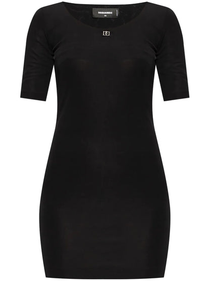 Logo-Plaque Mini Dress