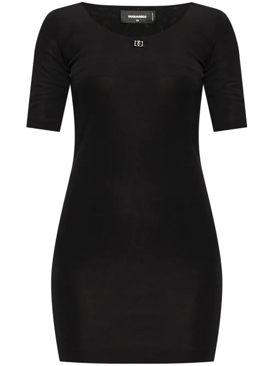 Logo-Plaque Mini Dress