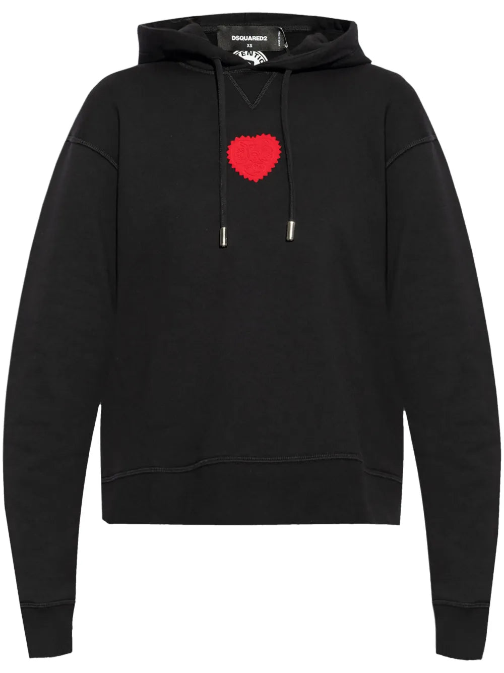 Heart-Patch Cotton Hoodie