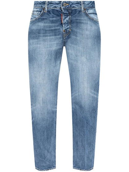 Logo-Patch Cotton Jeans