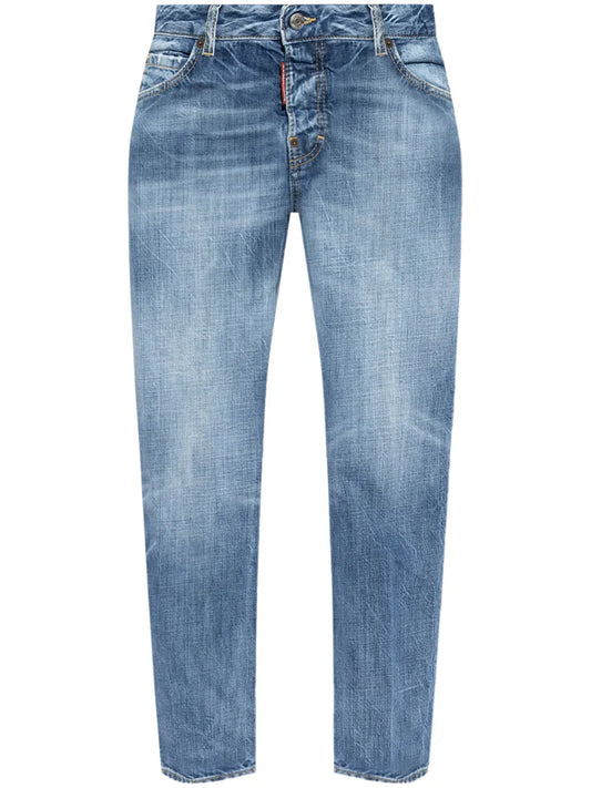 Logo-Patch Cotton Jeans