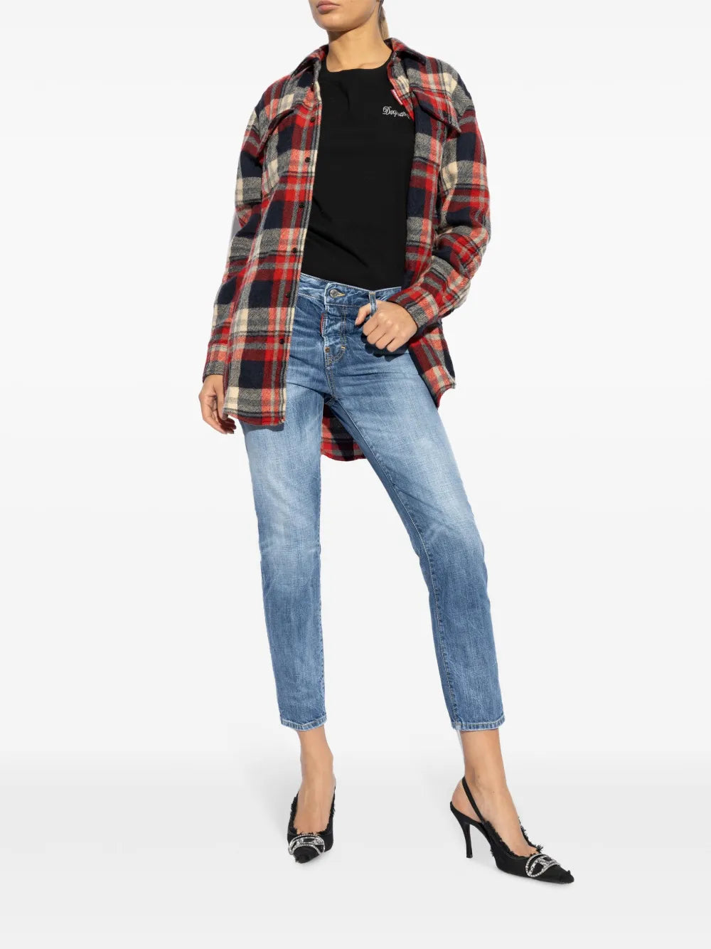 Logo-Patch Cotton Jeans