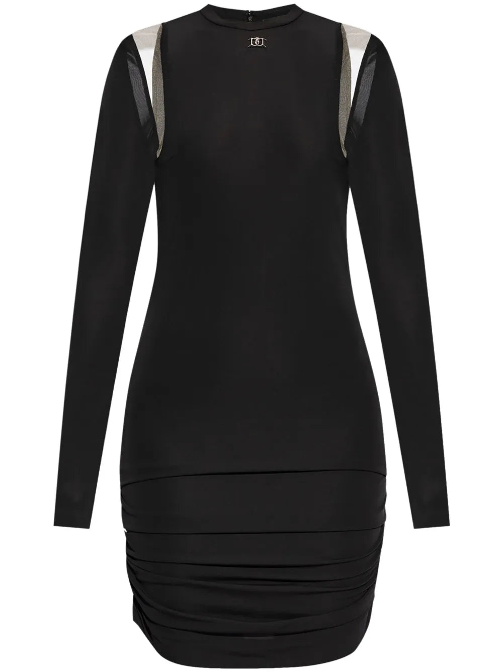 Plaque-Detail Ruched Minidress