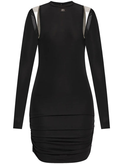 Plaque-Detail Ruched Minidress