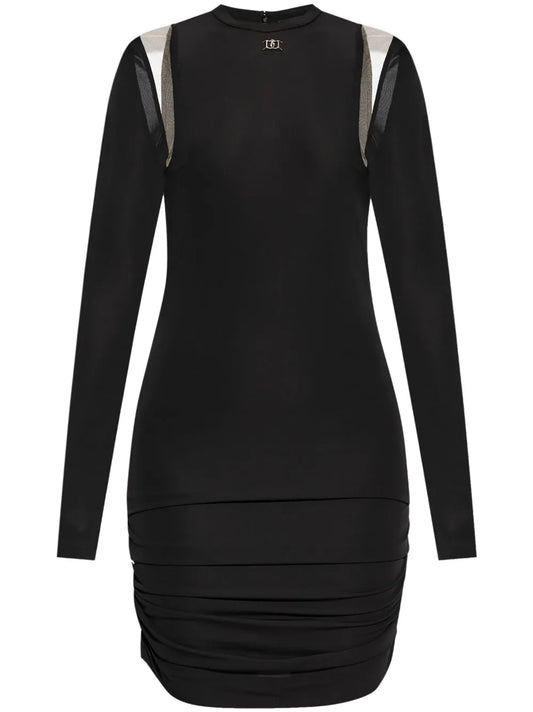 Plaque-Detail Ruched Minidress