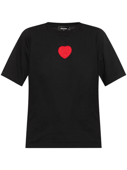 Heart-Patch Cotton T-Shirt