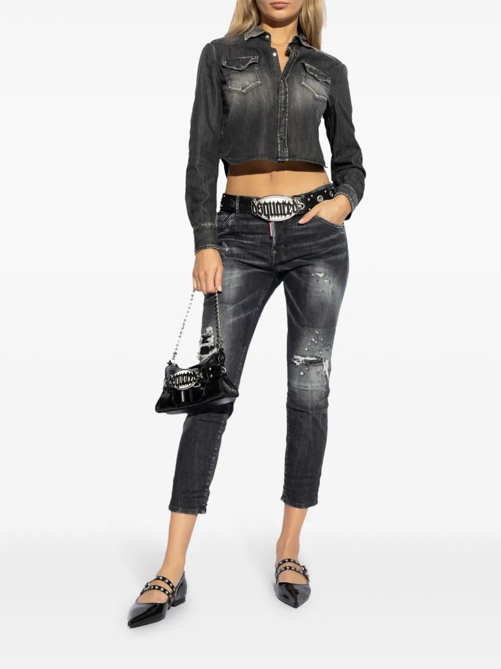 Logo-Patch Cotton Jeans