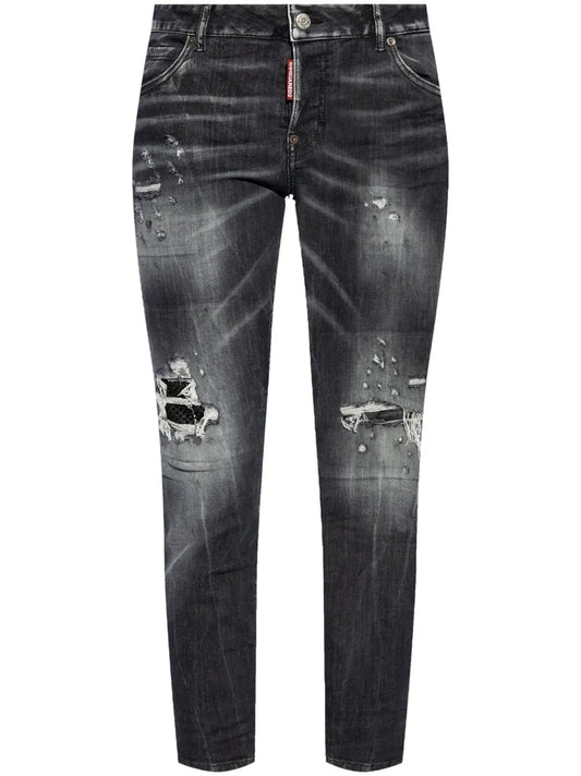 Logo-Patch Cotton Jeans