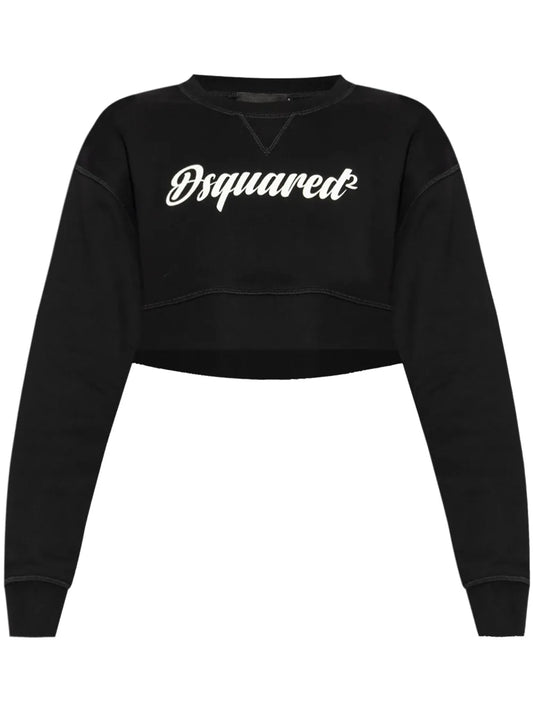 Logo-Print Cropped Sweatshirt