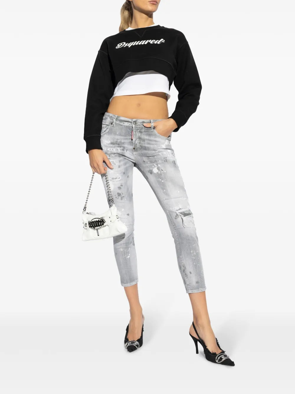 Logo-Print Cropped Sweatshirt