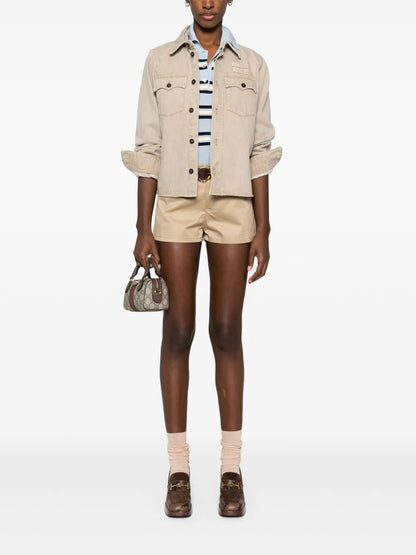 Logo-Patch Cotton Shorts