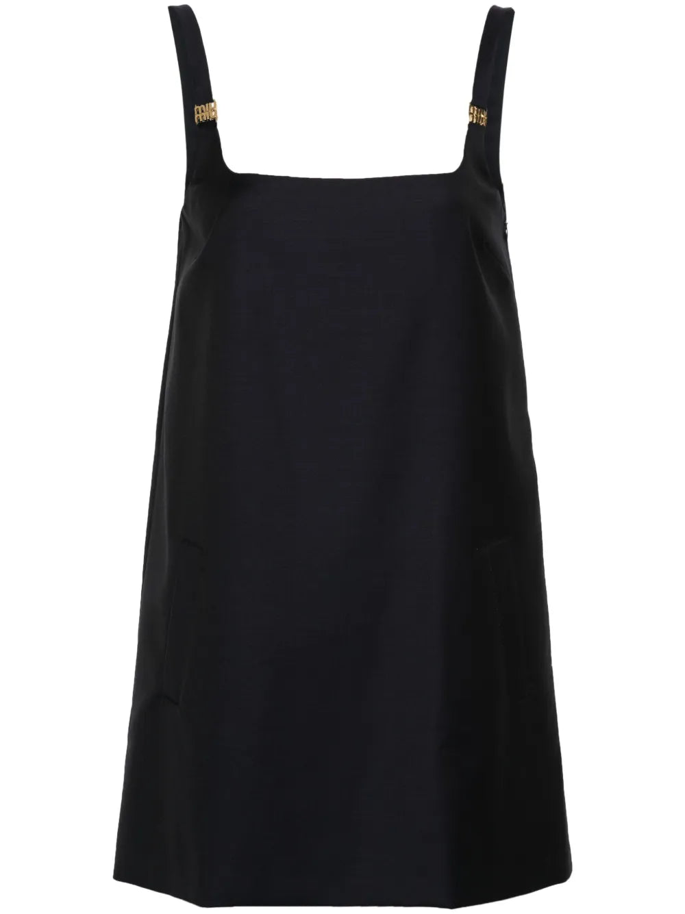 Logo-Plaque Virgin Wool Minidress