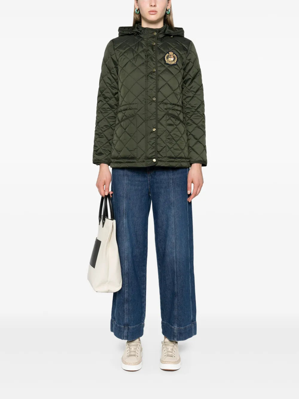 Logo-Patch Quilted Jacket