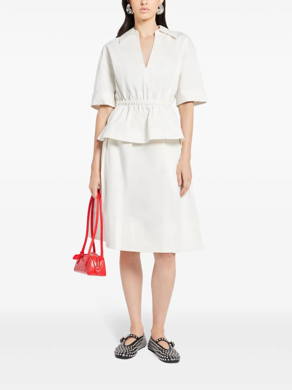 Pleated A-Line Skirt