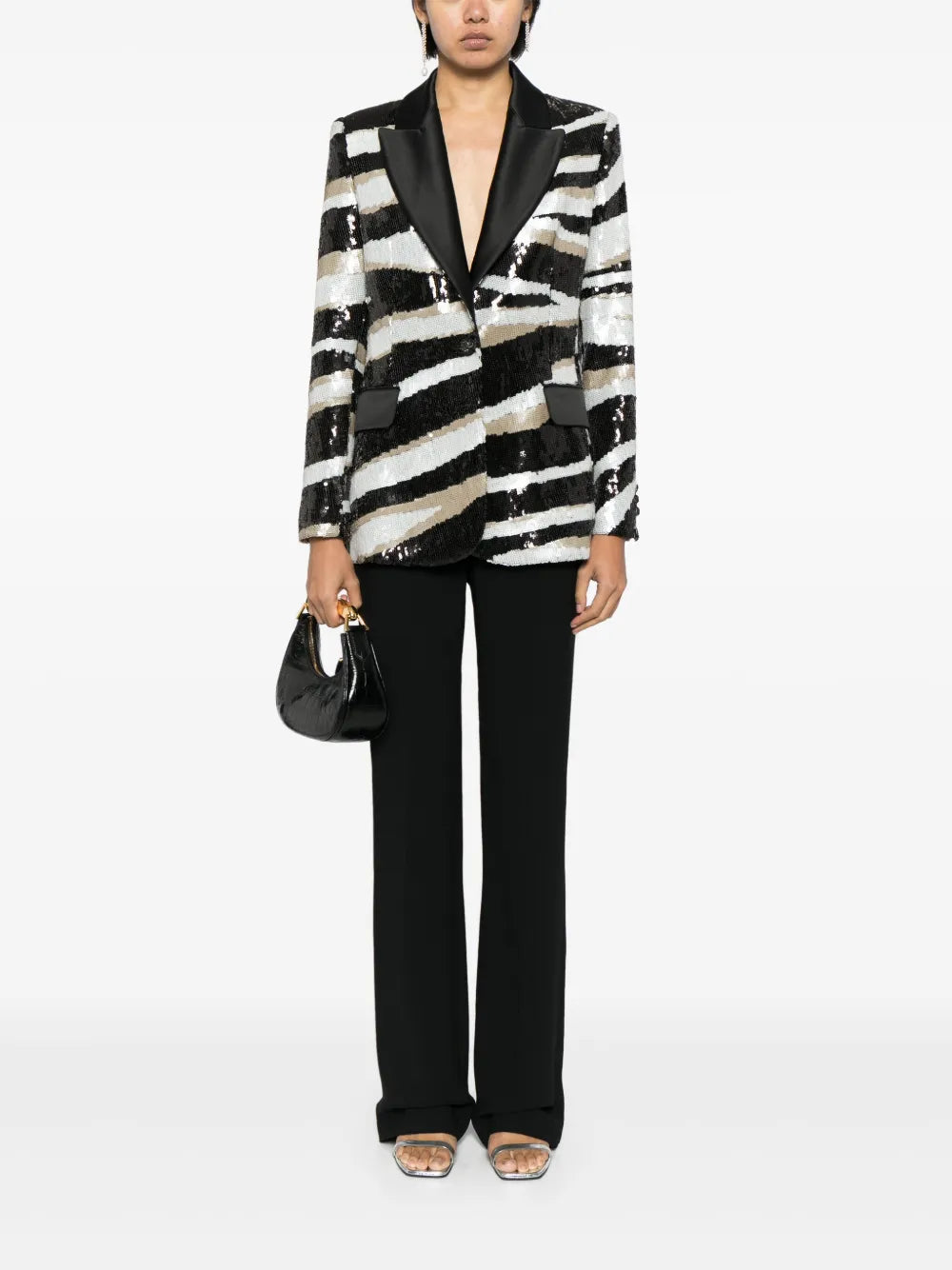 Sequinned Satin-Embellished Blazer