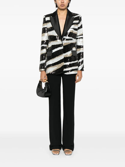 Sequinned Satin-Embellished Blazer