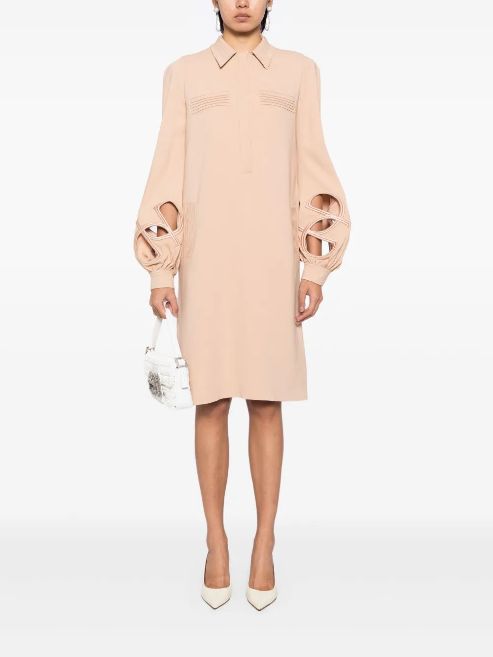 Embroidered Cut-Out Dress
