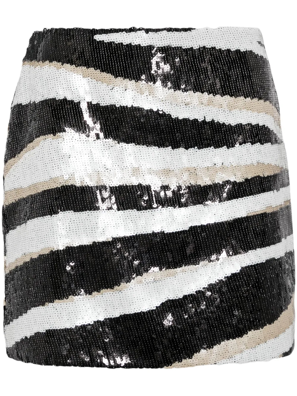 Zebra-Print Sequin-Embellished Miniskirt