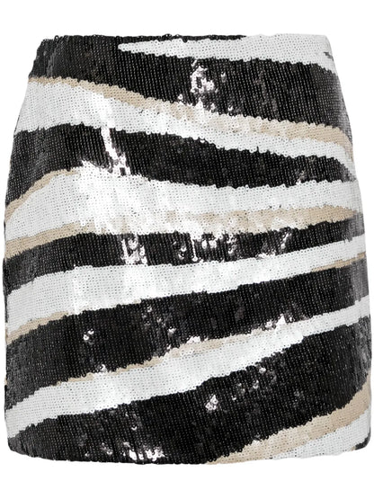 Zebra-Print Sequin-Embellished Miniskirt