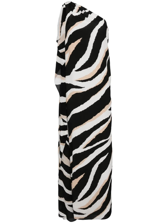 Zebra-Print Silk Dress