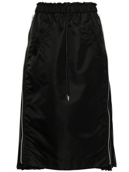 Pleat-Panelled Midi Skirt