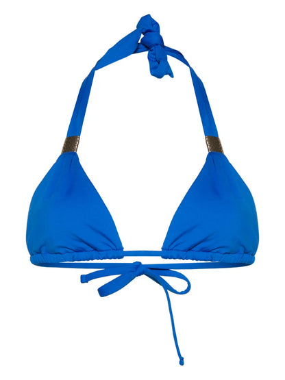 Gathered-Detail Triangle Bikini Top