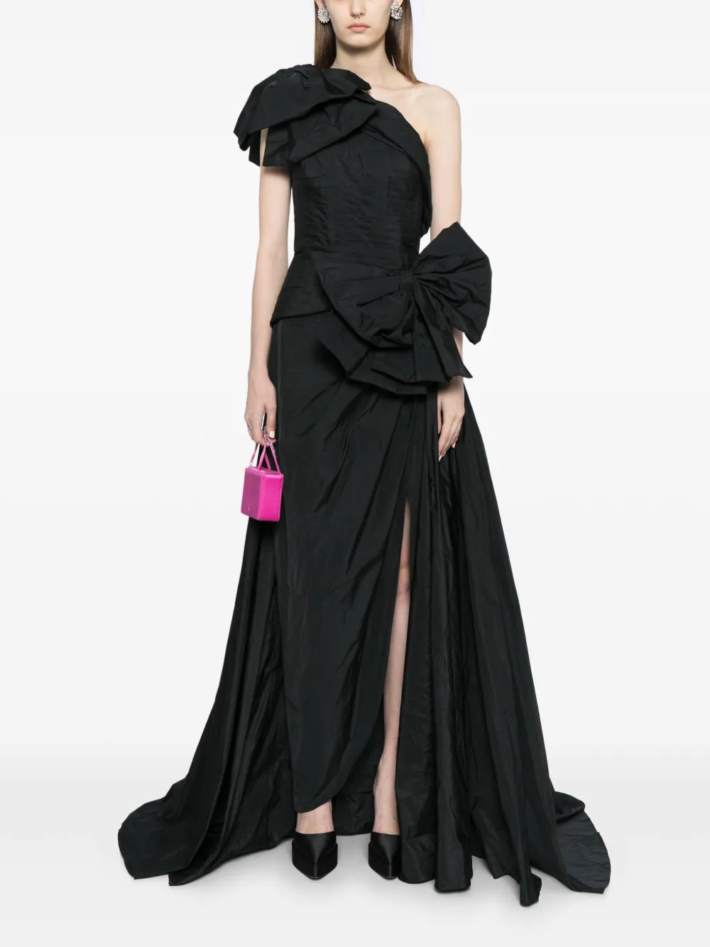 Bow-Detail Silk Gown