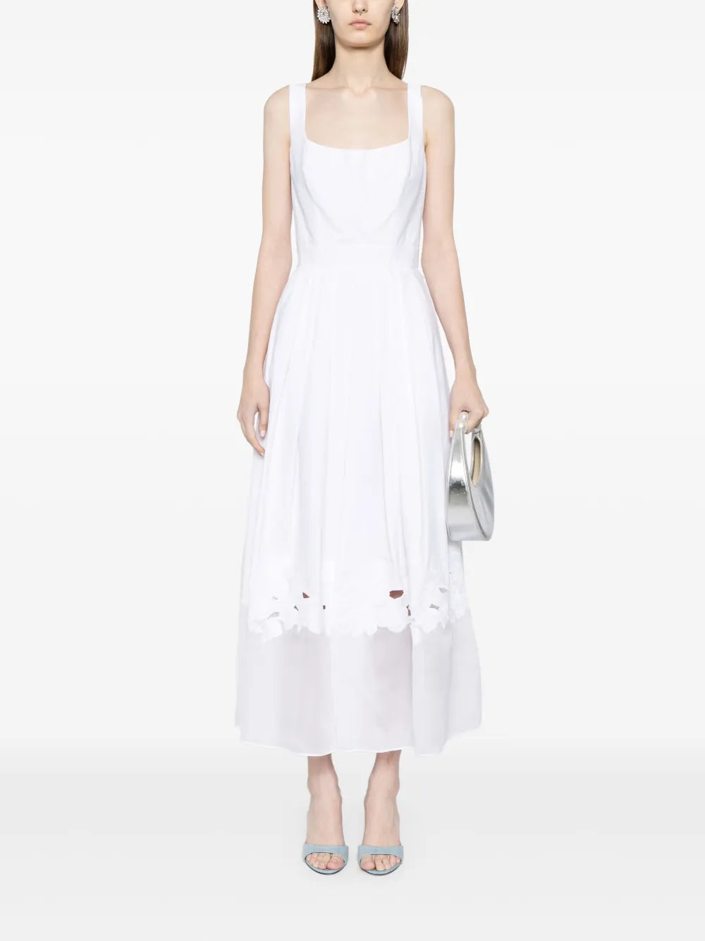 Embroidered Pleated Dress