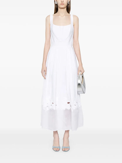Embroidered Pleated Dress
