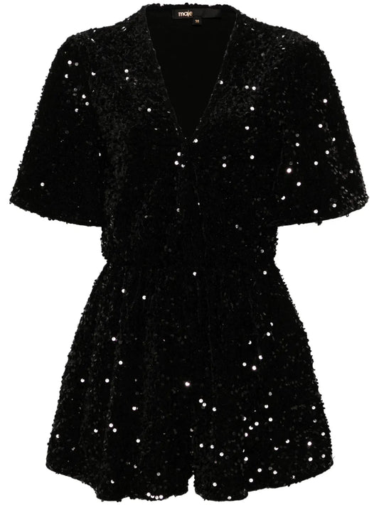 Sequinned Velvet Playsuit