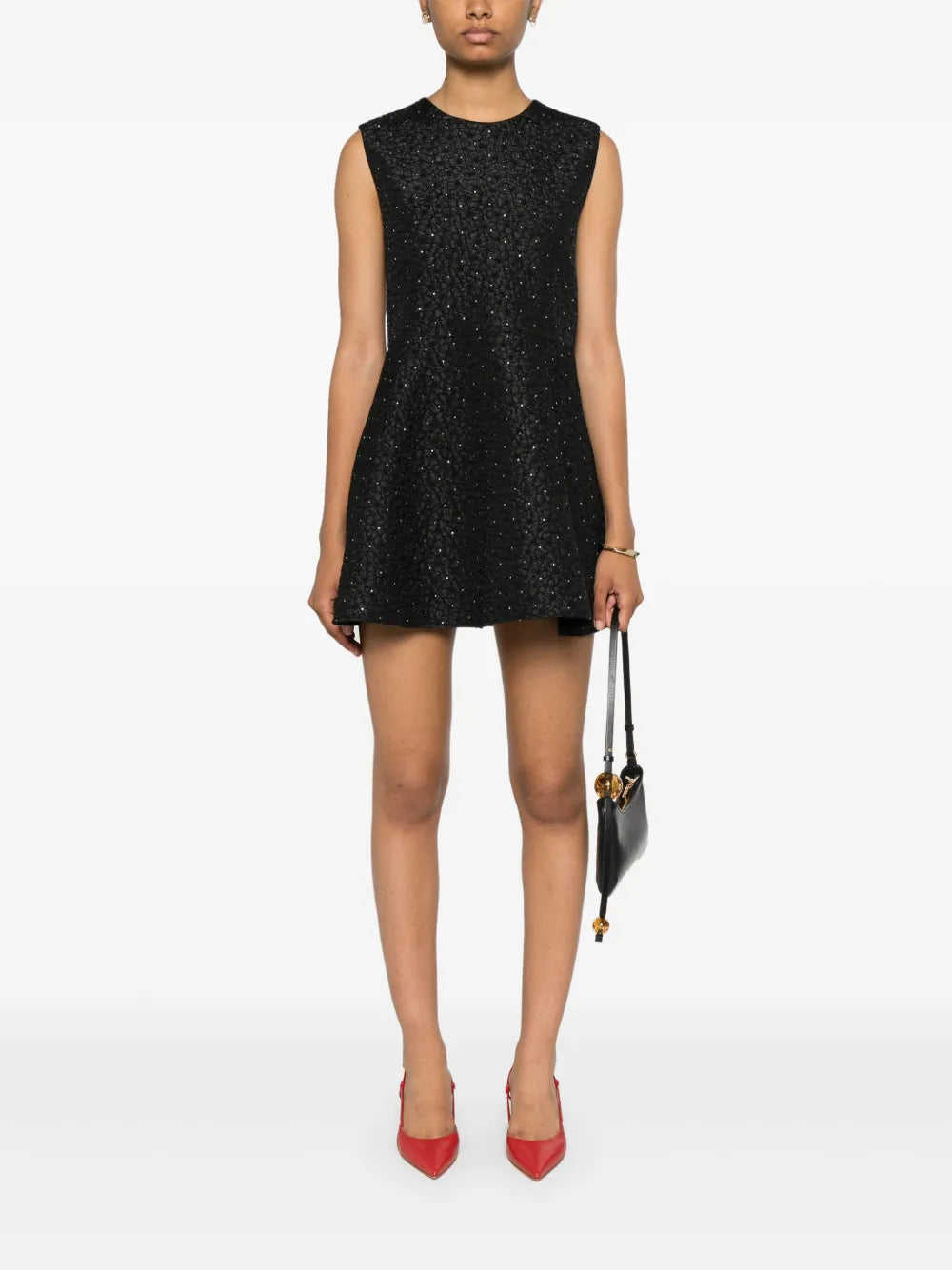 Rhinestone-Embellished Mini Dress